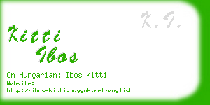 kitti ibos business card